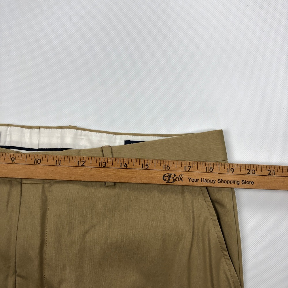 Polo Ralph Lauren Mens 38 Tan Wool Dress Pants Made in Italy Straight Leg Chino - Picture 9 of 13